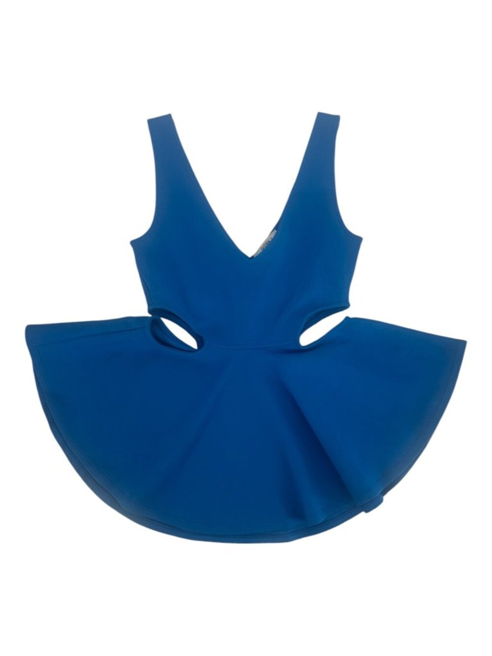 GOEN.J Peplum Top Women's S Sky Blue Architectural Cutout Korean Luxury Designer
